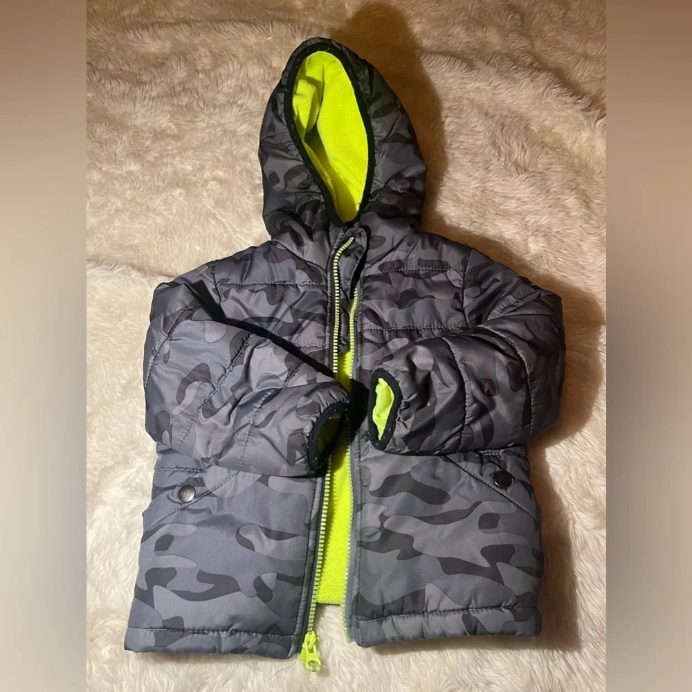 Oshkosh B’Gosh Toddler Kids Puffer Jacket & Coat | Size 3T | Lime Green | Army |